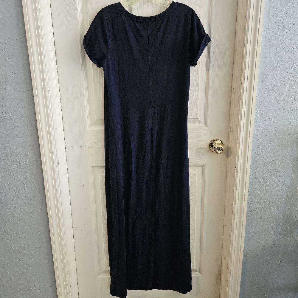 Gap Scoop Neck Maxi Tshirt Dress Navy Size Small Casual Lounge - Picture 3 of 9